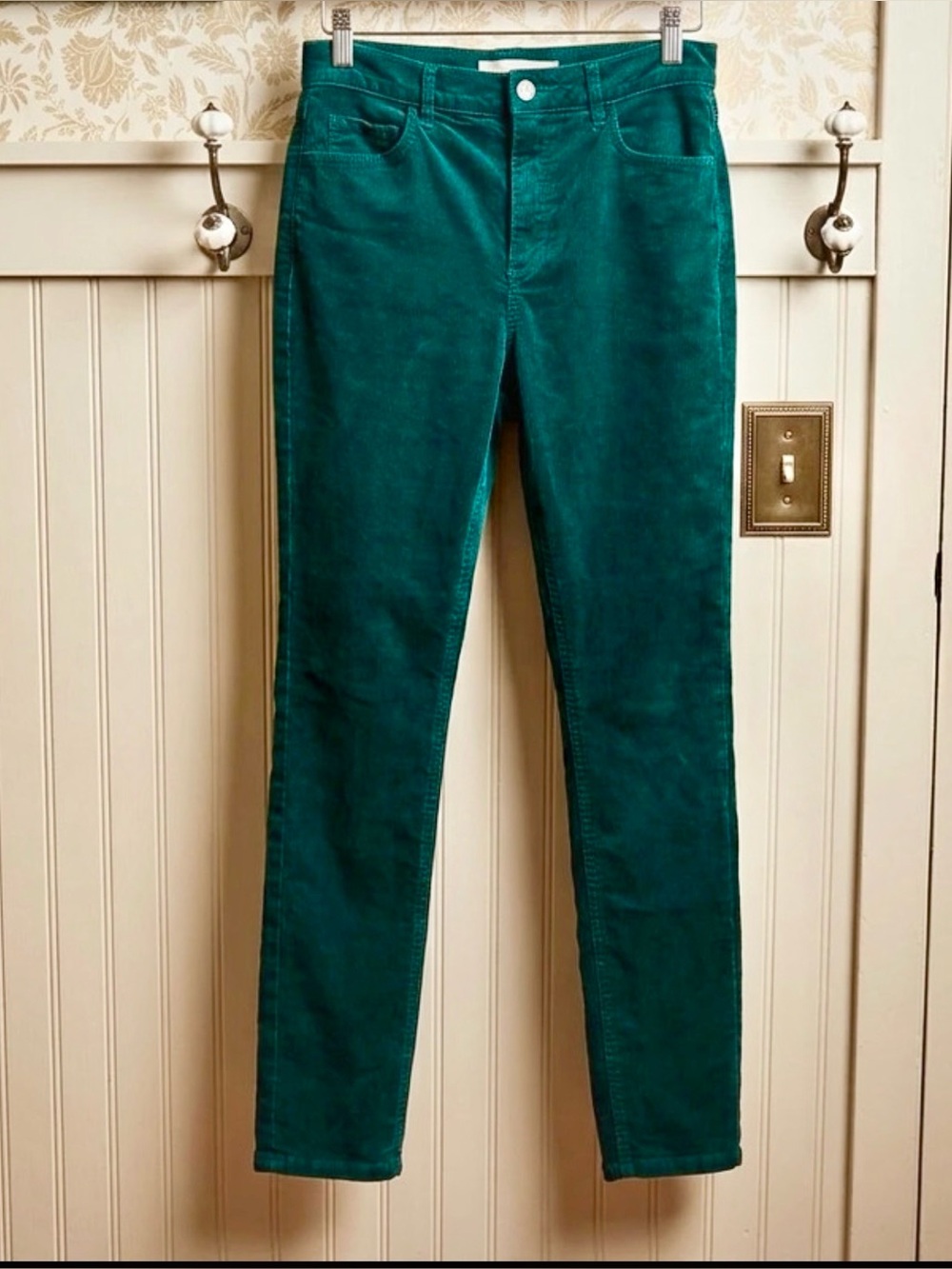 LOFT Deep green Slim Corduroy Pants - Picture 2 of 4